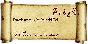 Pachert Árpád névjegykártya