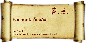 Pachert Árpád névjegykártya