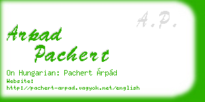 arpad pachert business card